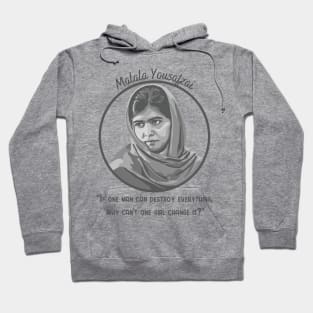 Malala Yousafzai Portrait and Quote Hoodie